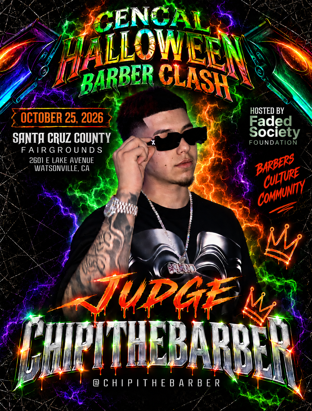 CenCal Halloween Barber Clash Judge Chipi The Barber